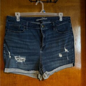 Universal Thread Women's Distressed Dark Blue Jean Shorts